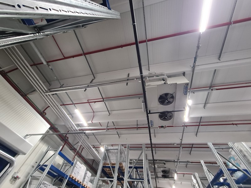 Impianto di refrigerazione industriale con Aeroevaporatori Refteco progettati per co2